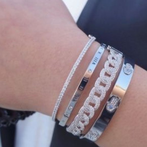 NEW Pave CZ Diamond Bangle Cuff Bracelet NWT - Picture 4 of 4